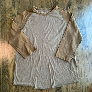 Mossimo Athletic Fit Men's Raglan Baseball 3/4 Sleeve Tee Earth Tone Brown M